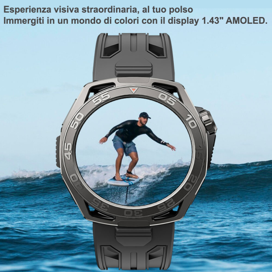 Smartwatch Smart Watch OMOLED Tracker, Chiamate,Bluetooth,100+ modalità Sport Salute Fitness Tracker, Cronometro per Android iOS