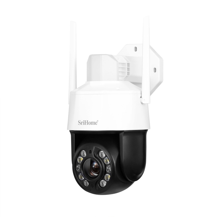 "High-Quality SriHome 5MP Speed Dome Camera: 20x Zoom, Two-Way Audio, Starlight, SD Card, WIFI for Easy Monitoring and Security"