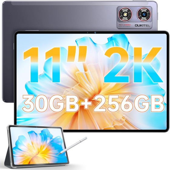 OUKitel OT8 tablet 11-Inch 2K Display TÜV SÜD Certified 8800mAh Big Battery With Pen (30GB+256GB)