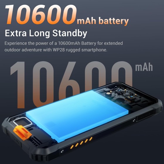 Oukitel WP28 6.52-Inch 10600mAh Battery Android 13 Rugged Phone (8+256GB NFC)