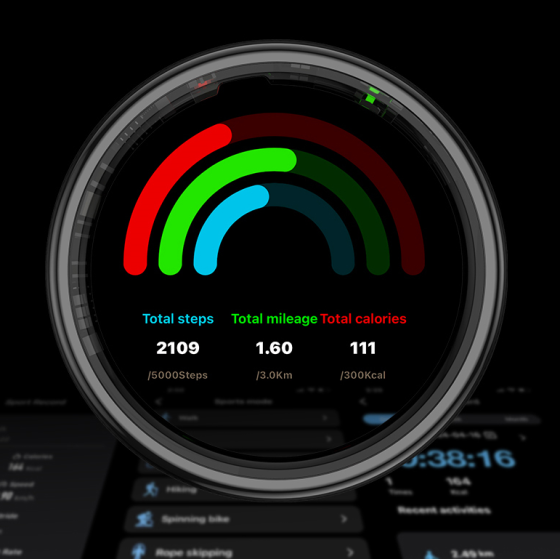 OBA R15: Anello Smart con display, fitness, 5 ATM, ricarica wireless. Monitora cuore, ossigeno, sonno. iOS/Android.