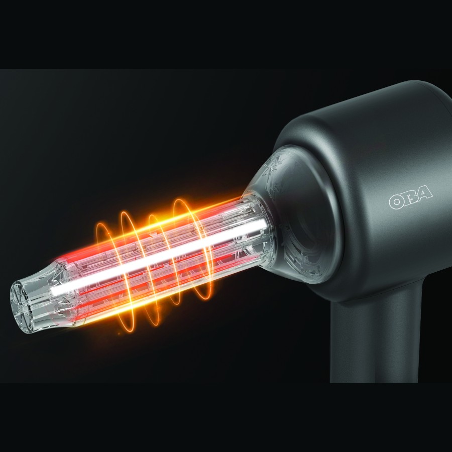 OBA-HY01PRO Hair Dryer:KIT Perfect Blow Dry, Healthy Hair - 500 Million Negative Ions, 120,000 RPM, 75 m/s, 54 dB