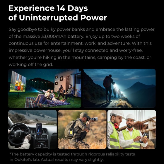 Oukitel WP100 Titan 5G Rugged Phone 6.8-inch 120Hz 33000mAh Projection Function (16GB+512GB NFC)