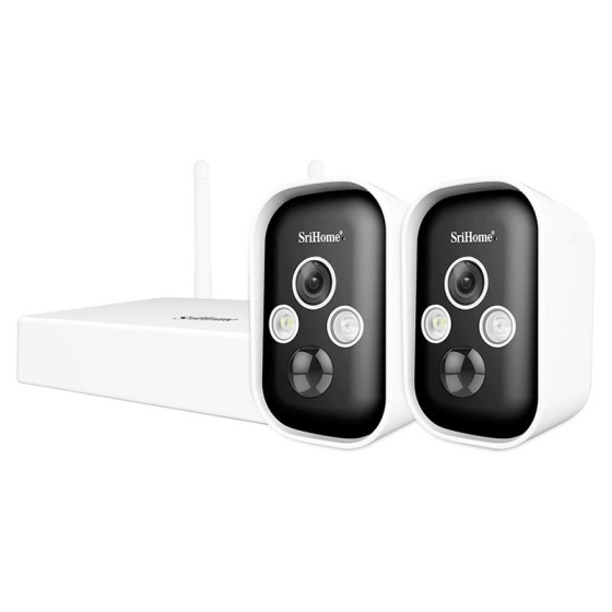 Kit wifi senza fili con sensore PIR esterno/interno e audio bidirezionale - SH033, ricaricabile, 3 megapixel, supporta scheda Mi