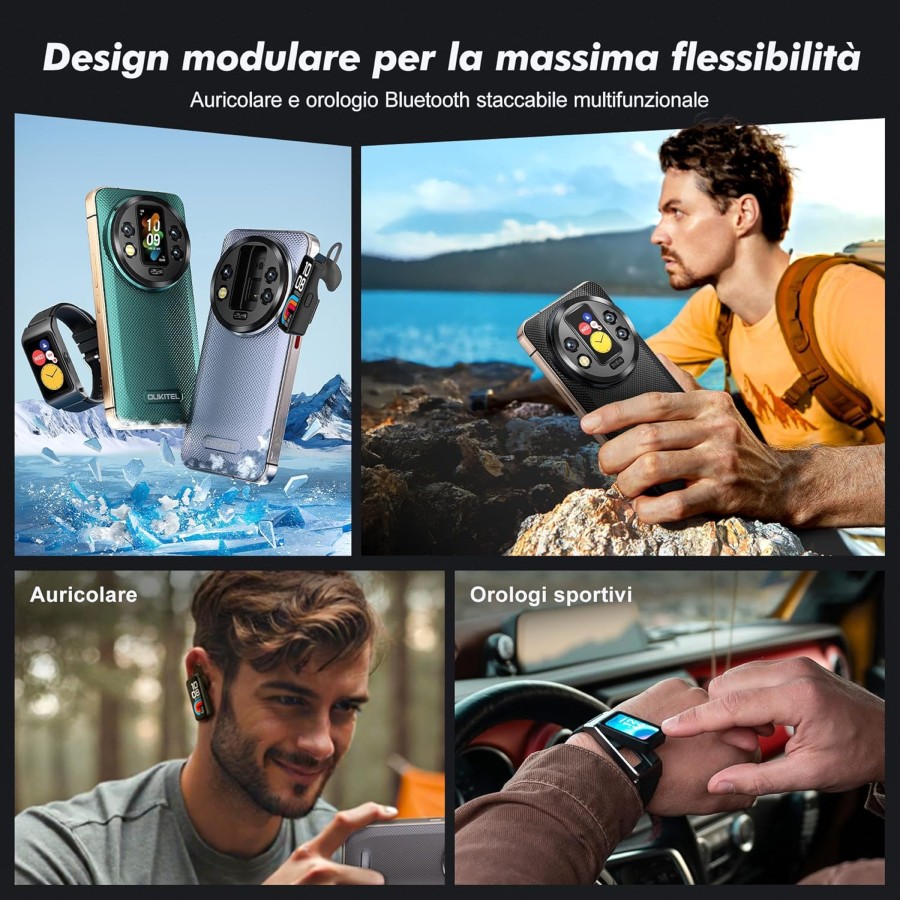 Oukitel WP200 Pro: World's First Phone with Detachable Earbud/Smartwatch, AI, 5G, 8800mAh Battery, Android 15, 24GB+1TB NFC