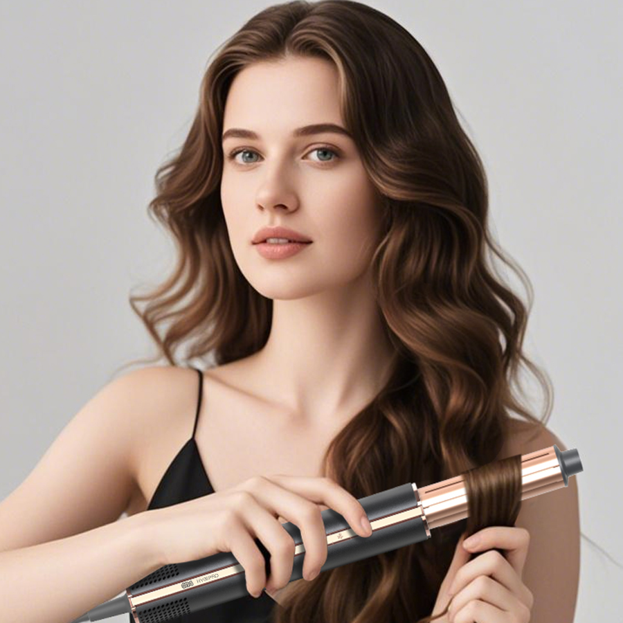 Asciugacapelli & Air Styler 7 in 1 ad alta velocità [110000 RPM],Spazzola ad aria capelli ricci, volumizzante, lisciante,ioni
