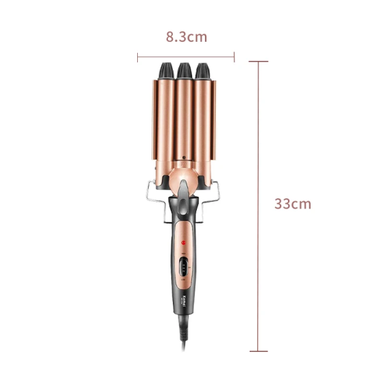 Ferro piastra Arricciacapelli Professionale KM-AR1010 | Ceramica al Titanio 90W | Ricci e Onde su Capelli Bagnati/Asciutti