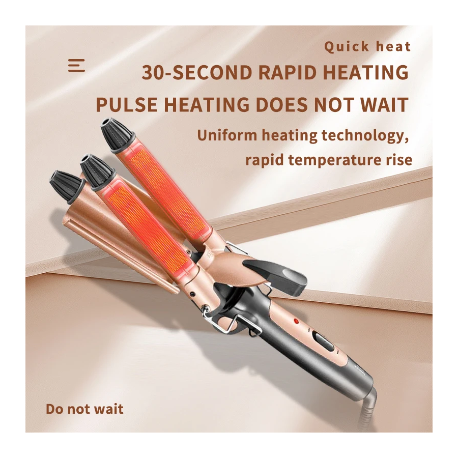 KM-AR1010 Professional Curling Iron | Titanium Ceramic 90W | Curls & Waves for Wet/Dry Hair