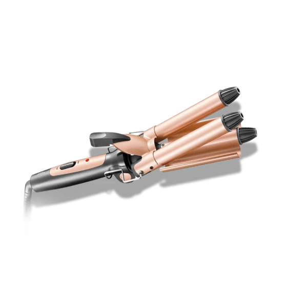 Ferro piastra Arricciacapelli Professionale KM-AR1010 | Ceramica al Titanio 90W | Ricci e Onde su Capelli Bagnati/Asciutti
