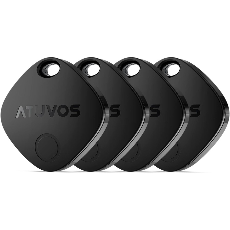 ATUVOS Air Tag Smart Tracker 4 pezzi Nero, Bluetooth Localizzatore Compatibile con Apple Dov'è , Trova oggetti chiavi bagagli
