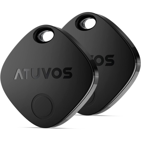 ATUVOS Air Tag Smart Tracker 2 pezzi Nero, Bluetooth Localizzatore Compatibile con Apple Dov'è , Trova oggetti chiavi bagagli
