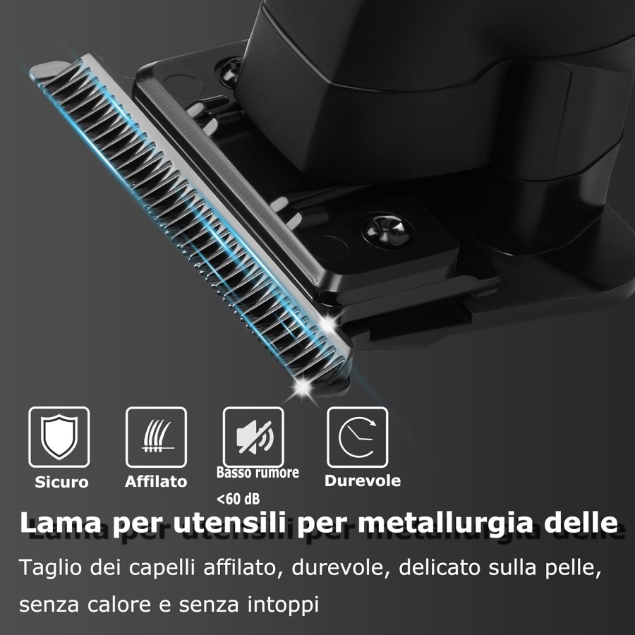 KEMEI Tagliacapelli Professionale rasoio,Senza Fili, Tagliabarba Zero Gapped, Tagliacapelli da Barbiere Con Lama T Ricaricabile