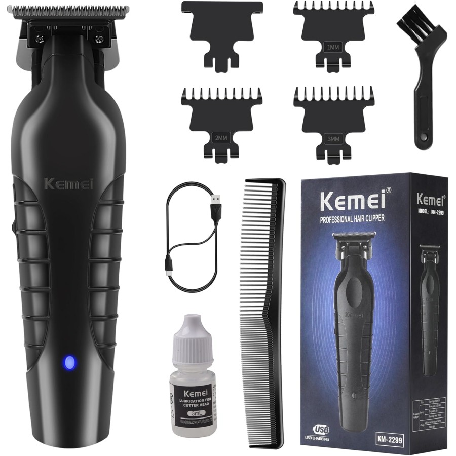 KEMEI Tagliacapelli Professionale rasoio,Senza Fili, Tagliabarba Zero Gapped, Tagliacapelli da Barbiere Con Lama T Ricaricabile KEMEI Tagliacapelli Professionale rasoio,Senza Fili, Tagliabarba Zero Gapped, Tagliacapelli da Barbiere Con Lama T Ricaricabile