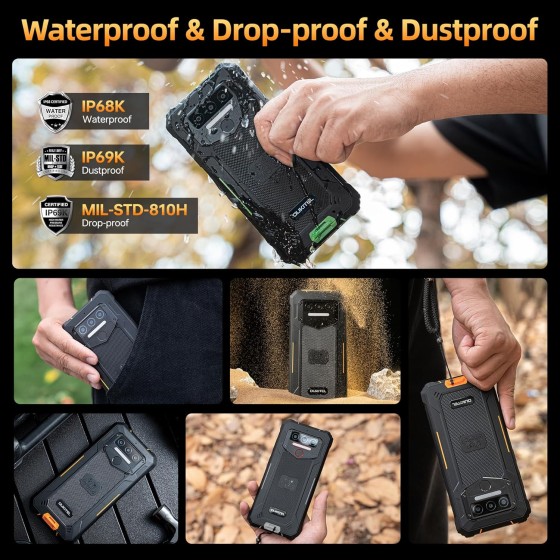 OUKITEL WP23 PLUS Android 14 Rugged Smartphone 10600mAh Telefono Indistruttibile, 24 GB+256GB/1TB Rugged, 6.52" HD+ 13MP+5MP NFC