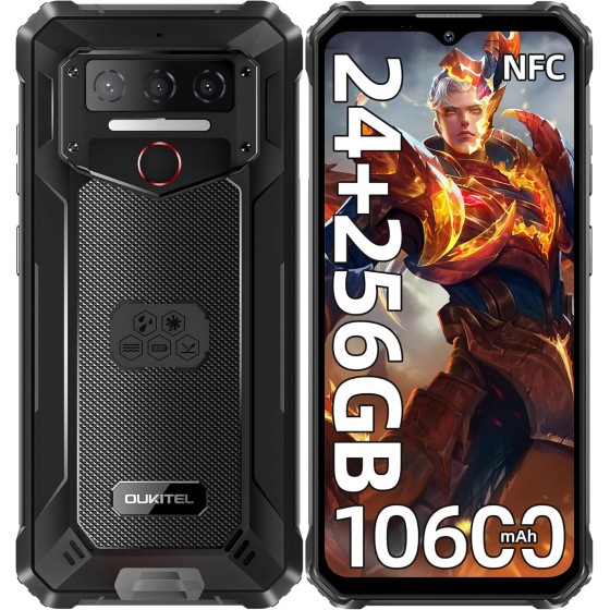 OUKITEL WP23 PLUS Android 14 Rugged Smartphone 10600mAh Telefono Indistruttibile, 24 GB+256GB/1TB Rugged, 6.52" HD+ 13MP+5MP NFC