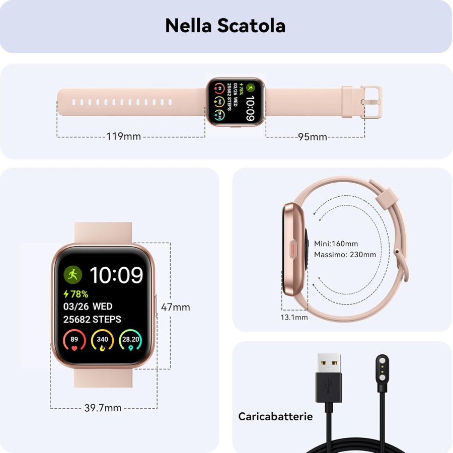 ENOMIR Smartwatch Donna con Chiamate, 1,8" Orologio Smartwatch Cardiofrequenzimetro, SpO2, Sonno, Contapassi, Alexa , Fitness