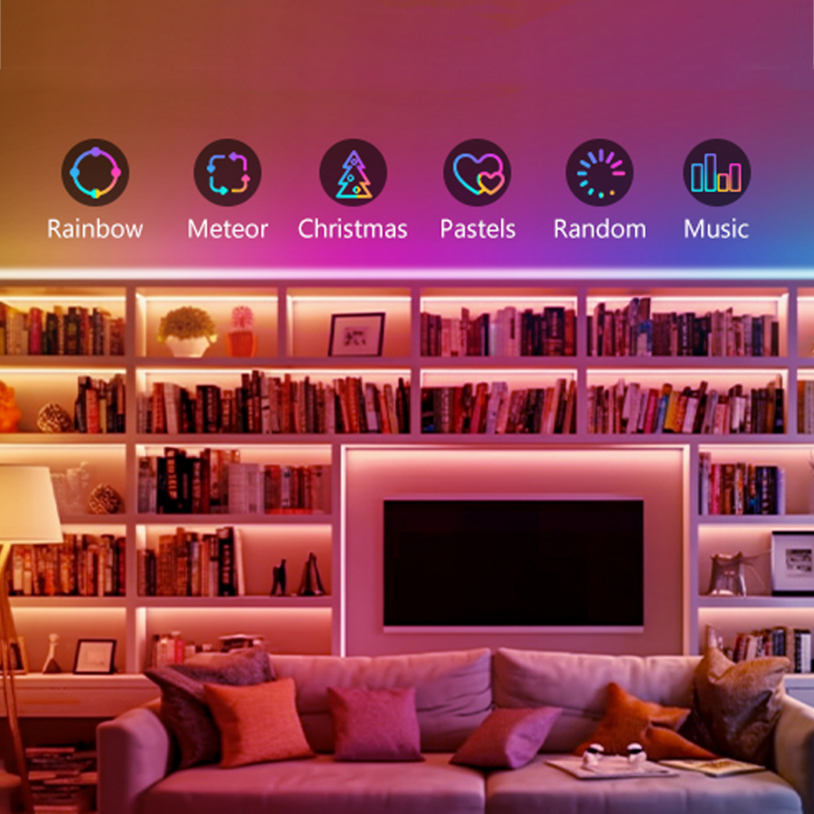 OB2201 5m Smart Wi-Fi LED Strip, RGB, 16 Million Colors, Compatible with Alexa, Google Home, HomeKit