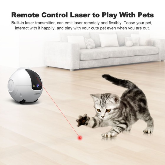 Robot telecamera AI 360 gradi per Animali Domestici: Antiribaltamento 4MP QHD, Batteria 10000mAh DH013 Registrazione su MicroSd