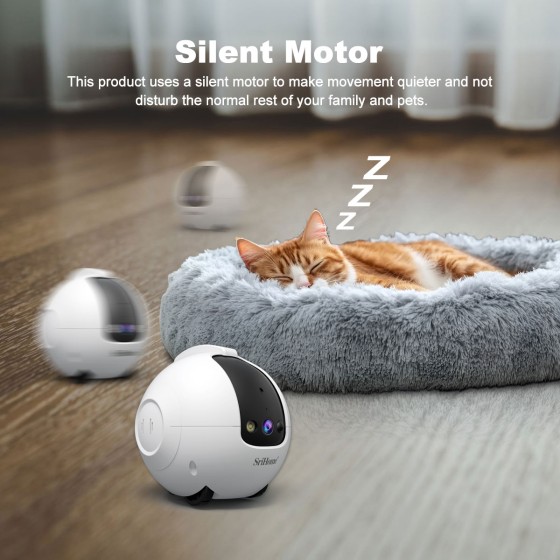Robot telecamera AI 360 gradi per Animali Domestici: Antiribaltamento 4MP QHD, Batteria 10000mAh DH013 Registrazione su MicroSd