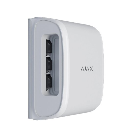 Ajax AJ-DUALCURTAINOUTDOOR-W Rilevatore PIR a doppio fascio Senza fili 868 MHz Jeweller Certificato grado 2