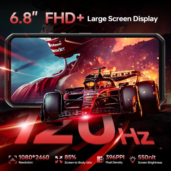 Oukitel WP56 5G Rugged Phone 6.8''FHD+Display 16000mAh Battery 108MP Camera Android 15(12GB+512GB NFC