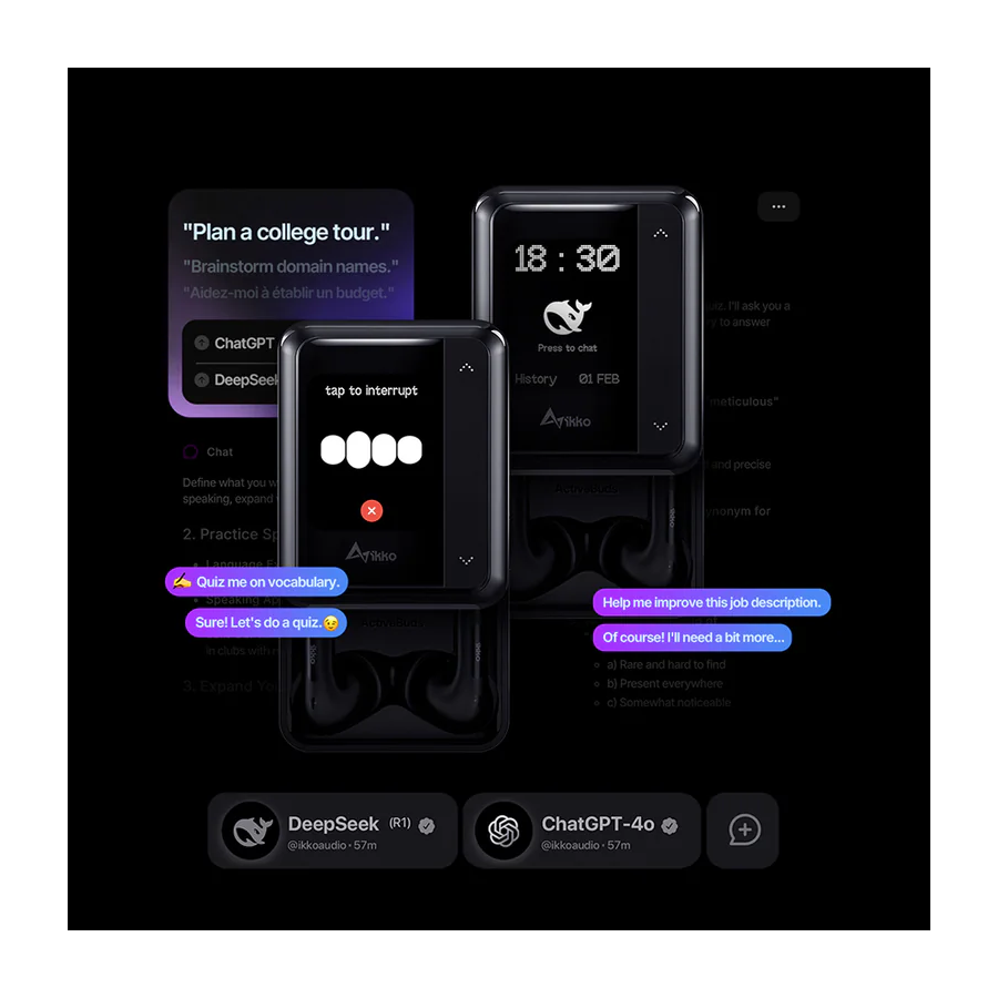 Auricolari cuffie TWS AI Smartphone Ikko Active Buds: ANC, Traduttore, 4G/WiFi, App Store e 70h di autonomia ikko Italia