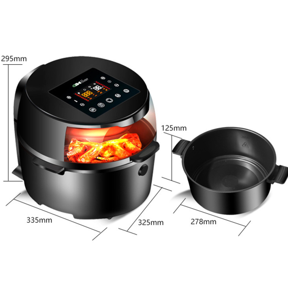 "Friggitrice ad aria OBA-OH08 8L: cucina sana e gustosa con sistema aria rotante touch screen Senza Olio"