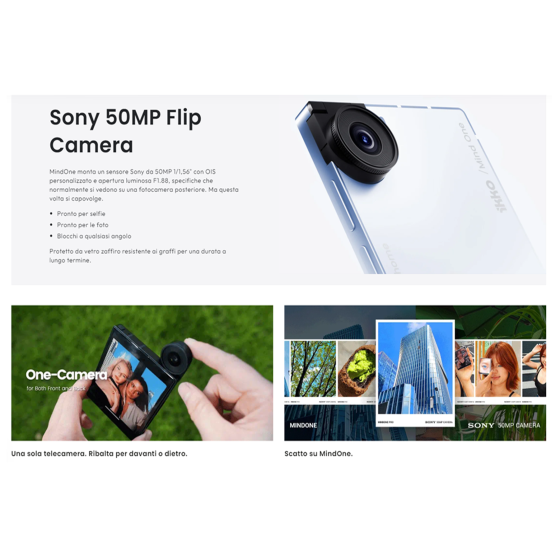 iKKO MindOne Pro AI Phone: Compatto 4" AMOLED, Dual OS, Vetro Zaffiro, 50MP Flip Camera, Internet Globale Free. White