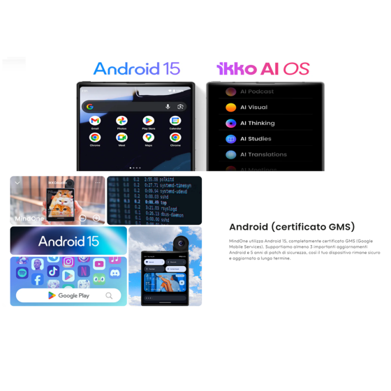 iKKO MindOne Pro AI Phone: Compatto 4" AMOLED, Dual OS, Vetro Zaffiro, 50MP Flip Camera, Internet Globale Free. BLACK