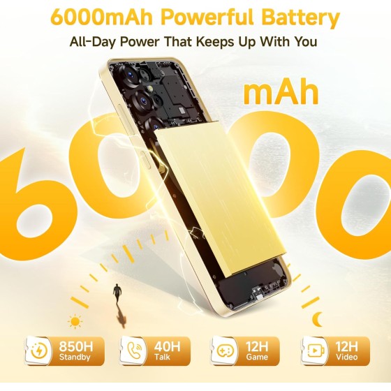 Oukitel C68 Plus | Display 7.2" 120Hz | Innovativo Schermo Posteriore | Android 15 | 6000mAh | 64MP NERO