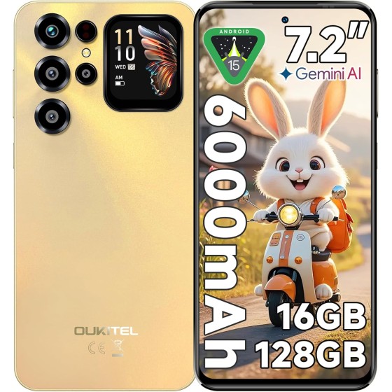copy of Oukitel C68 Plus | Display 7.2" 120Hz | Innovativo Schermo Posteriore | Android 15 | 6000mAh | 64MP Gold