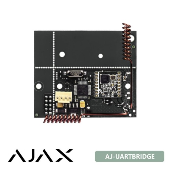 AJ-UARTBRIDGE Ajax Modulo per integrazione Dispositivi Ajax con centrale cablata Fino a 85 dispositivi Ajax Portata fino a 2 km