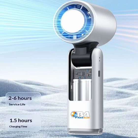 Ventilatore Portatile Refrigerante USB-C con Piastra Fredda e Display LED | Raffreddamento Istantaneo OBA Freesco