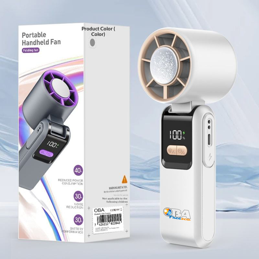 Ventilatore Portatile Refrigerante USB-C con Piastra Fredda e Display LED | Raffreddamento Istantaneo OBA Freesco