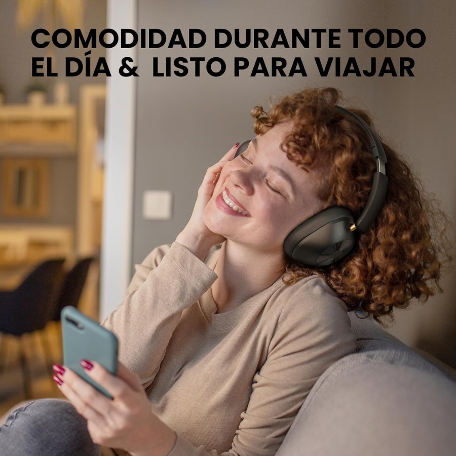 OneOdio A5 Cuffie Bluetooth Con Cancellazione Rumore Attiva Adattiva fino al 98%,LDAC Hi-Res Wireless 75 Ore ANC Ibrida Nero