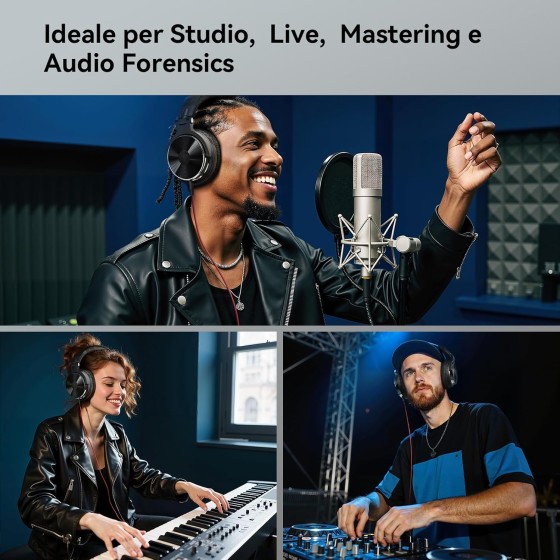 OneOdio Pro 10 Cuffie Over Ear Professionali con Microfono, Jack 3,5/6,35 mm, SharePort, DJ, Studio, PC, Chitarra e Podcast