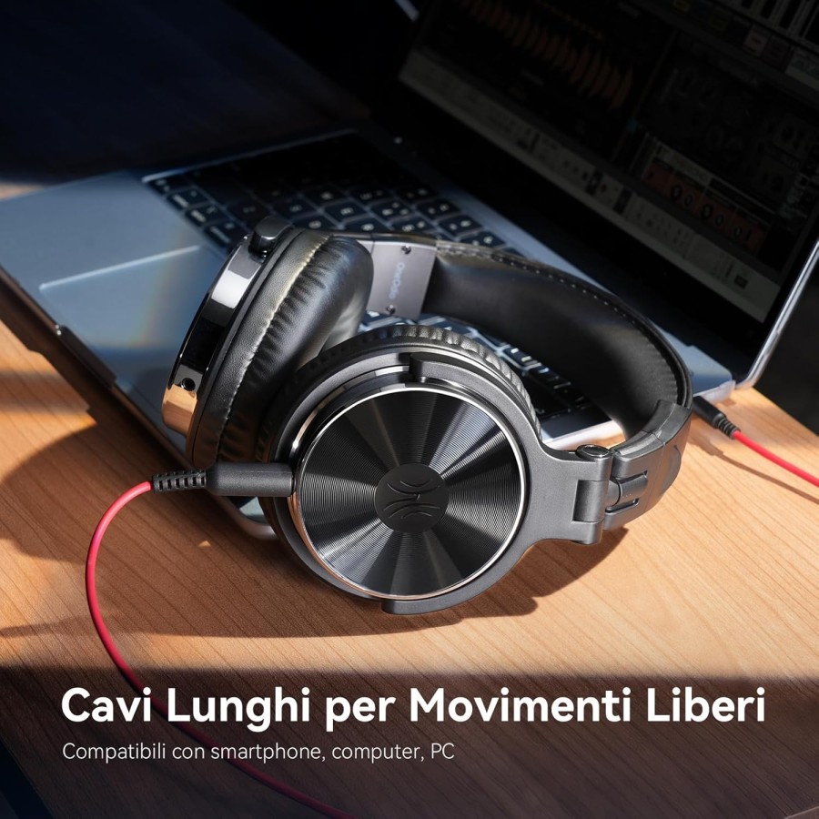OneOdio Pro 10 Cuffie Over Ear Professionali con Microfono, Jack 3,5/6,35 mm, SharePort, DJ, Studio, PC, Chitarra e Podcast