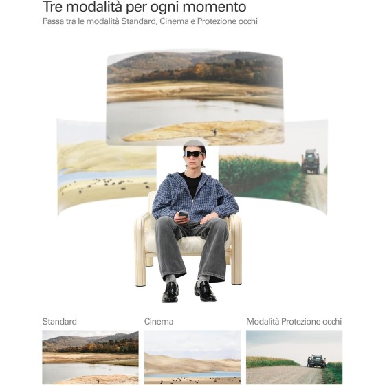 RayNeo Air 4 PRO Occhiali AR/XR con HDR10, Vision 4000, Cinema Virtuale 201", Audio B&O, 3D per Film, Gaming e iPhone/Android