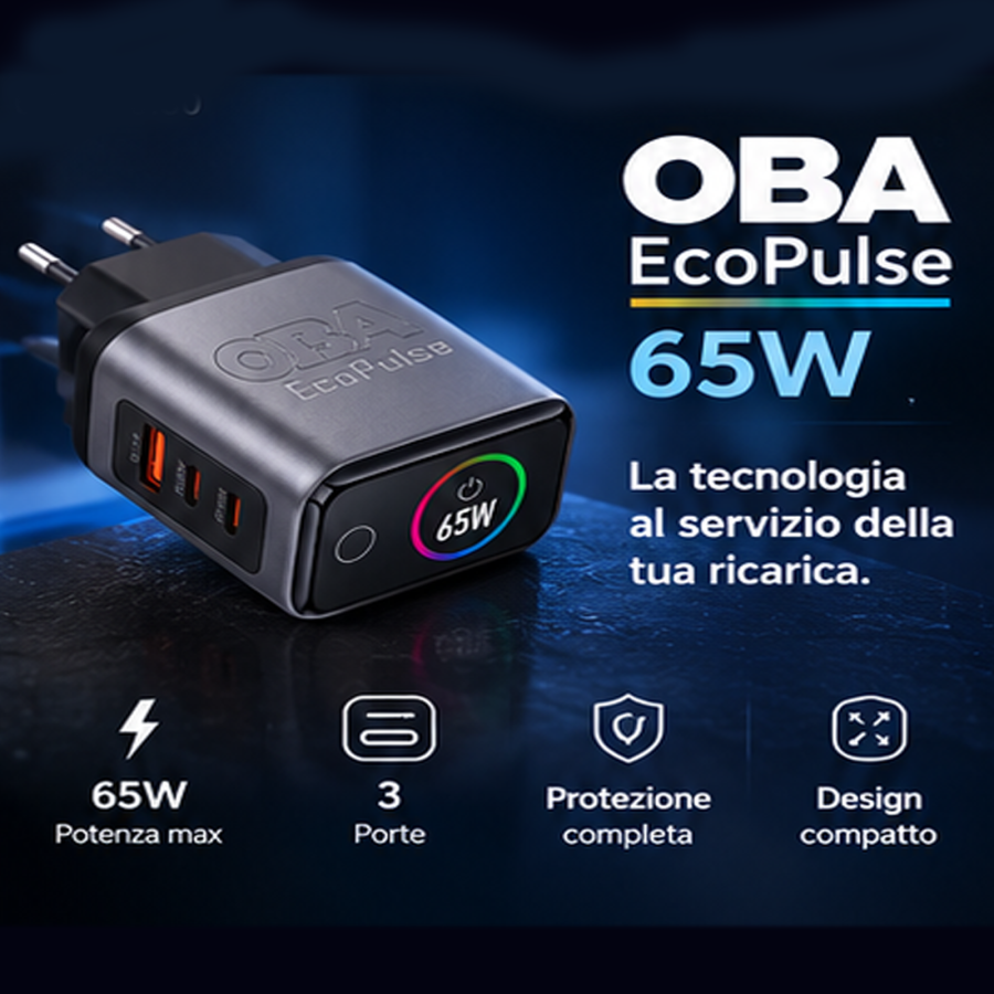 OBA EcoPulse 65W: The High-Efficiency Multi-Port GaN Fast Charger