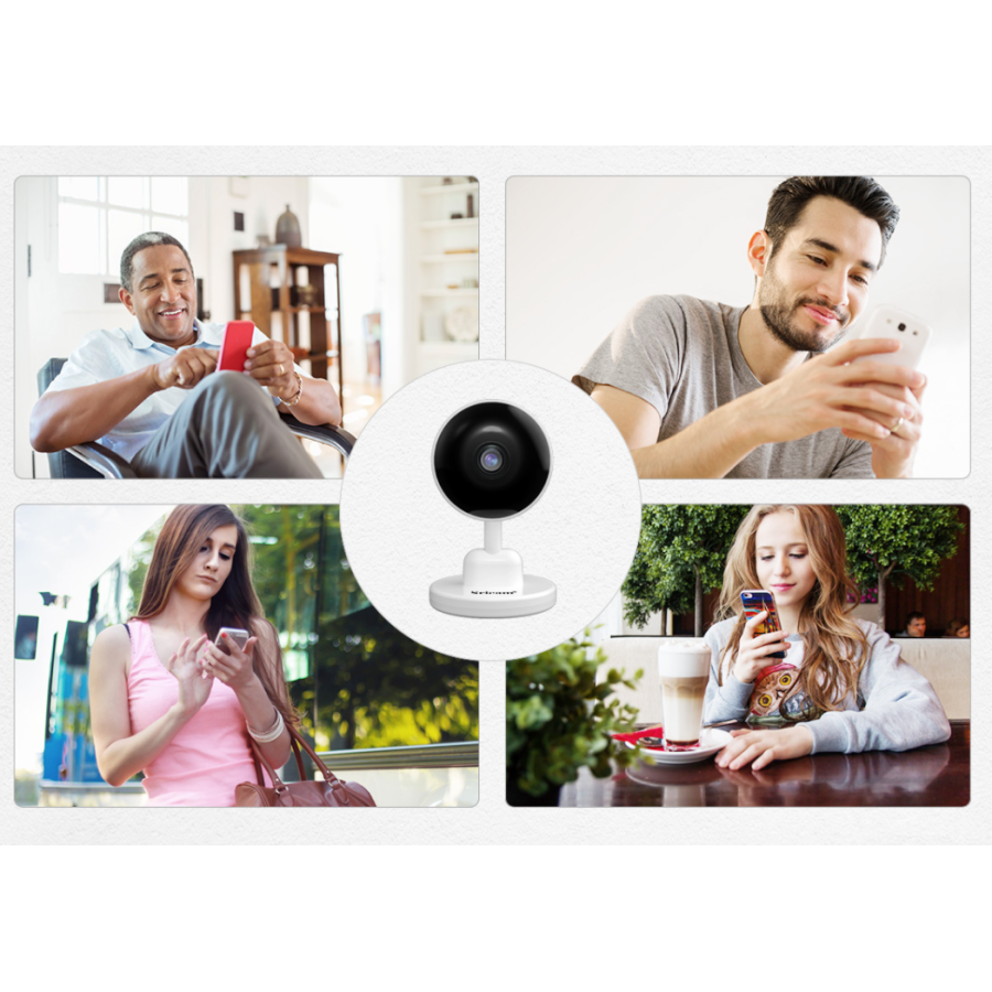 "Secure Your Home or Office with SriHome's WiFi IP Camera SH032: 2.0 Megapixel HD IR Cut P2P with SD and Audio Support"
