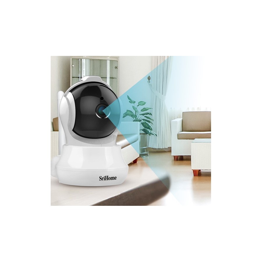 "SH020 Srihome Auto Tracking WiFi IP Camera with 3.0MP HD IR Cut and P2P Support for SD Audio"