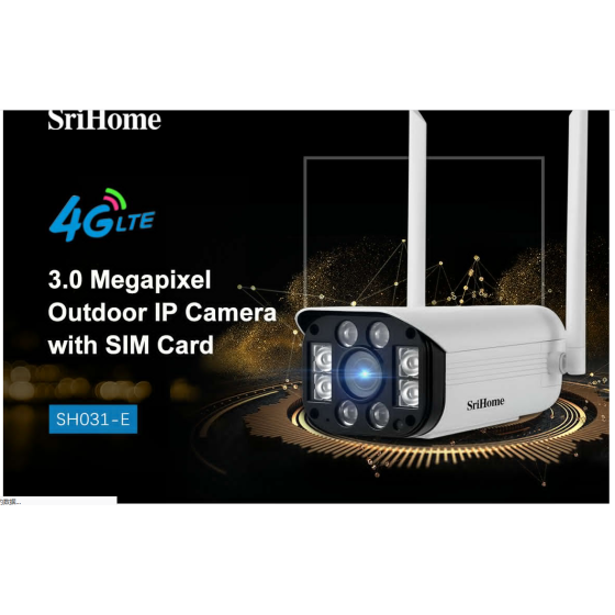 High Definition Surveillance with SH031-E Srihome 4G IP Camera - 3.0 Megapixel, IR CUT, Onvif P2P, SD Support, and Audio In/Out"