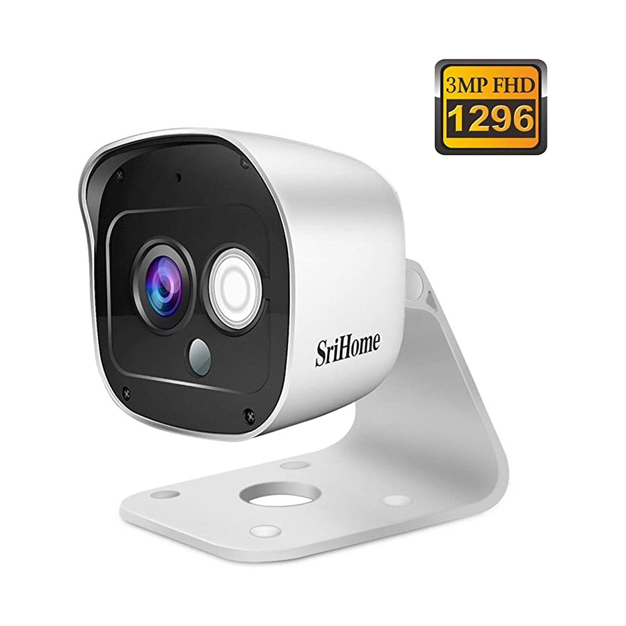 SriHome SH029: WiFi Camera HD 3.0 Megapixel, Audio, SD Card Slot, Night Vision with Infrared and IR Cut Home Office Solutions