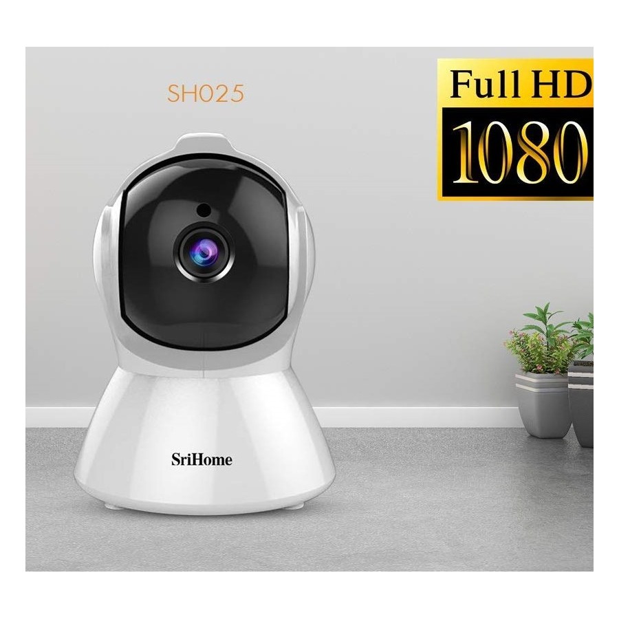 Telecamera wifi SriHome con auto tracking e supporto SD - la soluzione perfetta per la videosorveglianza di casa e ufficio.