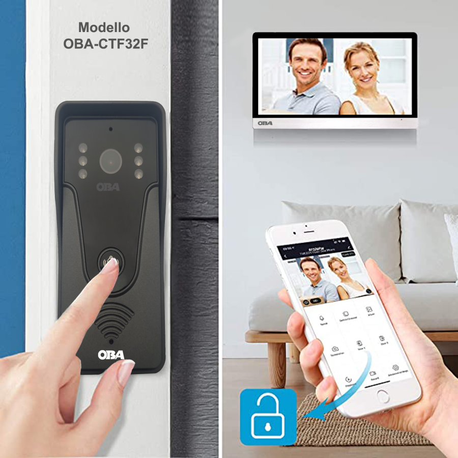 "Smart Video Door Phone System with WiFi App Tuya, 1080P 4-Wire Outdoor Camera, Record Video and Photos, Gate Access via App"