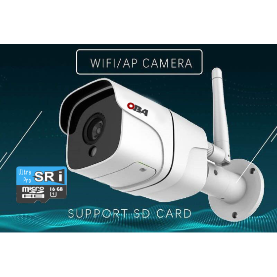 "Wireless HD IP Camera with Infrared, ONVIF & P2P Support - OBA MP01-PL with 2.0 Megapixel, IR CUT and Built-in Microphone"