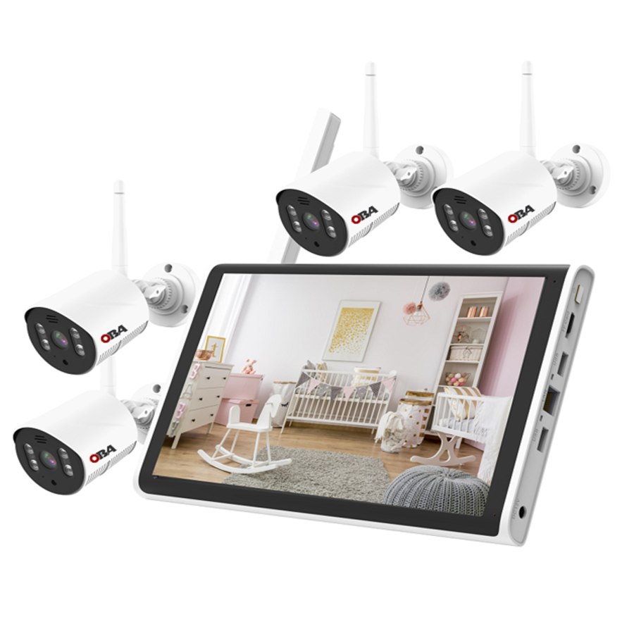 Advanced Security with Oba-FCM04 4CH NVR Kit, 3MP Cameras, Oba Lite App, and Facial Recognition - Secure Your Property 24/7!