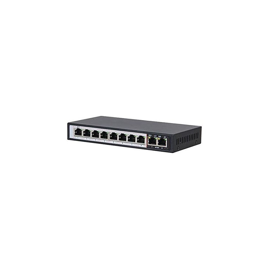 "Switch PoE Gigabit a 10 porte: 8 porte PoE 802.3af/at, trasmissione 250m con 48V/96W - OBA-210AI"