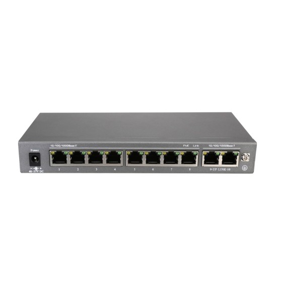 Switch OBA PoE01G con 8 porte Gigabit PoE: gestisci la tua rete di dispositivi con un'unica soluzione veloce e stabile.