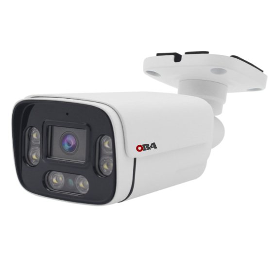 OBA-EC400 "Telecamera 4MP bullet con PoE e rilevamento persona, impermeabile IP66, visione notturna  30m, audio  Micro SD"